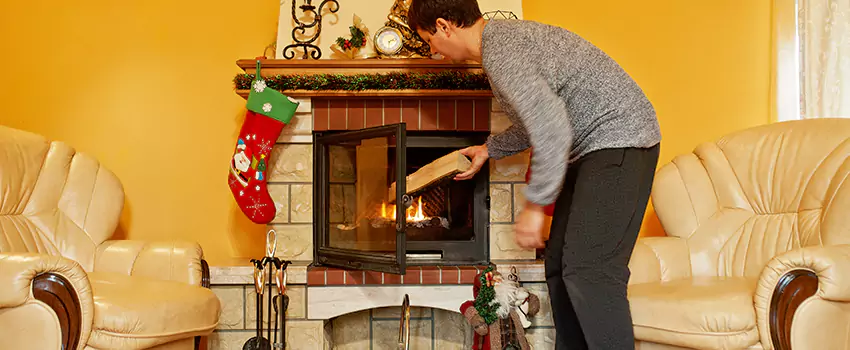 Rusted Metal Fireplace Restoration in Temescal Valley, California